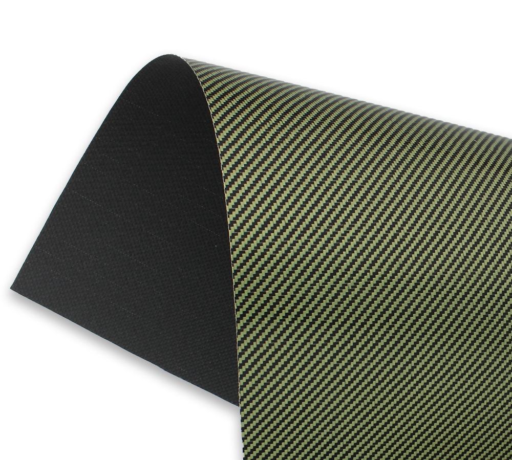 Flexible sheet of kevlar-carbon fiber 1x1 (Color Black and Yellow)