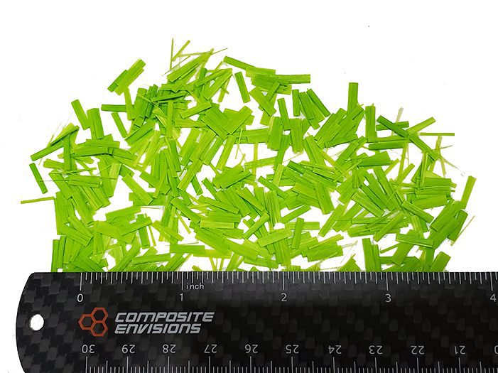Precision Cut Chopped Fiberglass - Lime Green