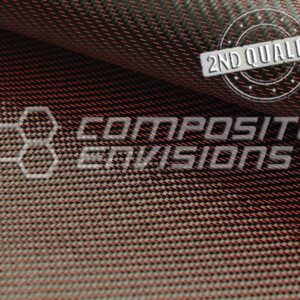 2nd Quality Red Mirage Carbon Fiber Fabric 2x2 Twill 3k 50"/127cm 8.6oz/290gsm High Density