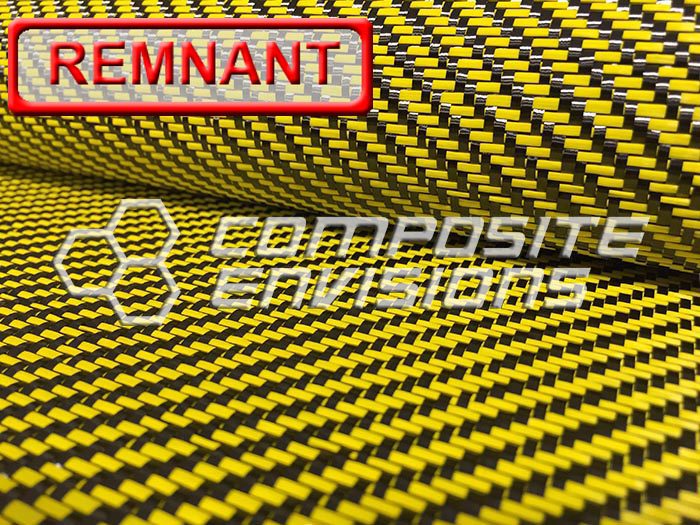 Carbon Fiber/Yellow Dyed Fiberglass Fabric 2x2 Twill 3k 50"/127cm 12.53oz/425gsm DISCOUNTED REMNANTS