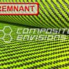 Improved Carbon Fiber/Lime Green Dyed Fiberglass Fabric 2x2 Twill 3k 50"/127cm 12.53oz/425gsm Version 2 Softer DISCOUNTED REMNANTS