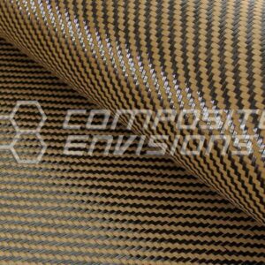 Carbon Fiber/Tan Kevlar Fabric 2x2 Twill 3k 50"/127cm 5.5oz/186gsm