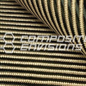 Carbon Fiber/Tan Kevlar Fabric 4x4 Twill 3k/1500d 50"/127cm 7.8oz/260gsm
