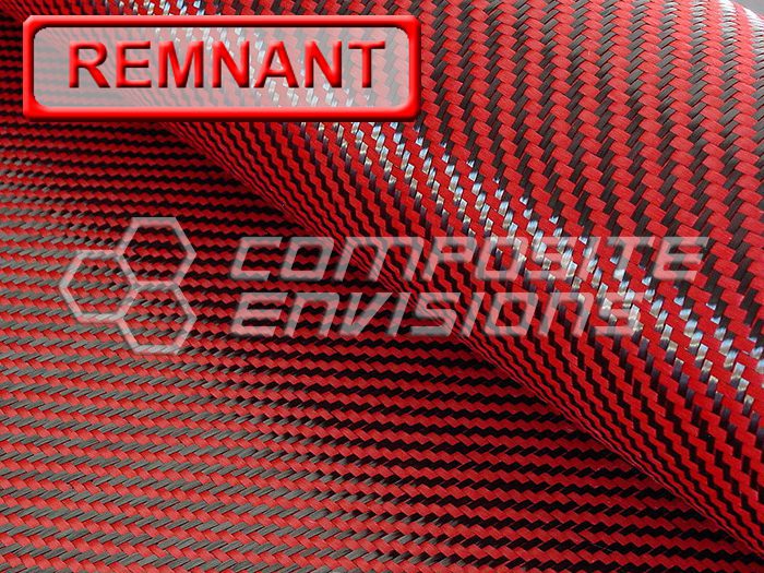 Carbon Fiber/Red Kevlar Fabric 2x2 Twill 3k 50"/127cm 5.5oz/186gsm DISCOUNTED REMNANTS