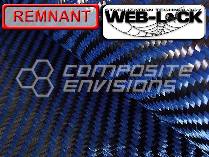 Carbon Fiber/Blue Kevlar Fabric 2x2 Twill 3k 50"/127cm 5.5oz/186gsm with Web-Lock Stabilization DISCOUNTED REMNANTS