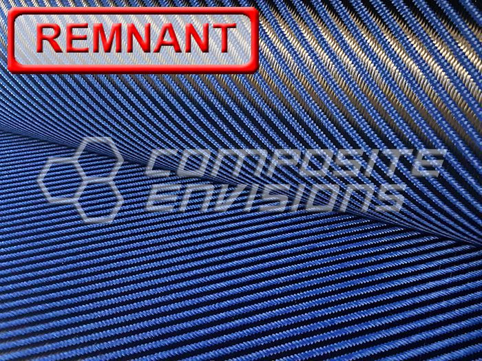 Carbon Fiber/Blue Kevlar Fabric 4x4 Twill 3k 50"/127cm 7.6oz/257gsm DISCOUNTED REMNANTS