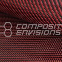 Red Reflections Carbon Fiber/Red Kevlar Fabric 2×2 Twill 3k 50″/127cm 5.7oz/193gsm