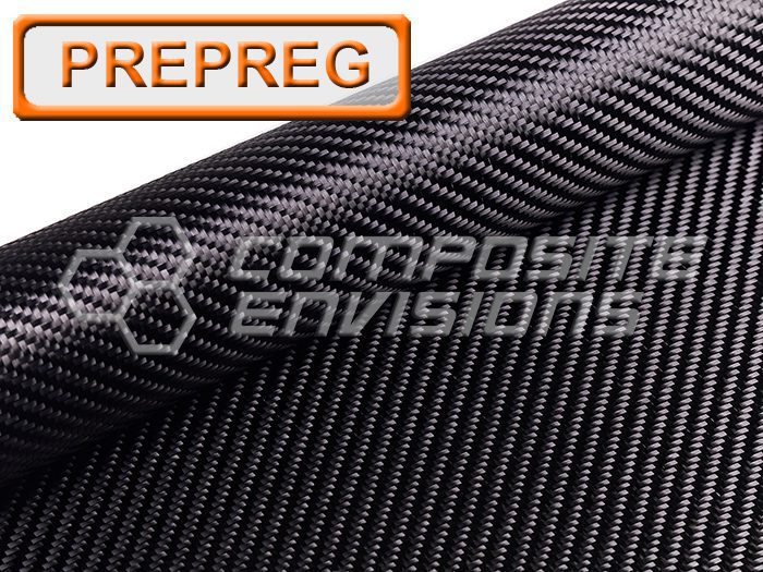 VARIABLE TEMP 150°F to 250°F Cure Carbon Fiber Fabric 2x2 Twill PREPREG Double Sided 3k 50"/127cm 6oz/203gsm Toray T300