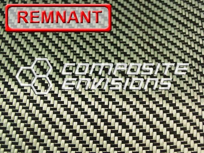Carbon Fiber/Yellow Aramid Fabric 2x2 Twill 3k 50"/127cm 5.5oz/186gsm DISCOUNTED REMNANTS