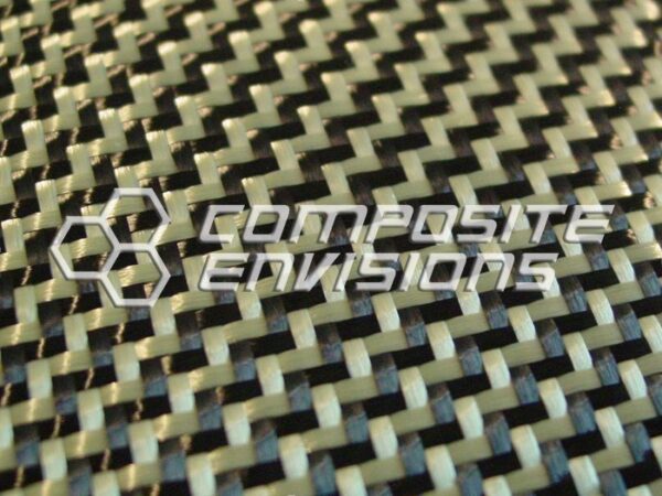 Carbon Fiber/Yellow Kevlar Fabric 2x2 Dual Twill 3k 50"/127cm 5.5oz/186gsm