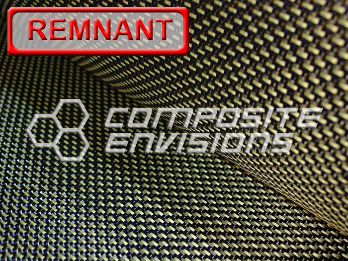 Black Carbon Fiber/Blue Yellow Kevlar Fabric 2x2 Twill 3k 50"/127cm 5.5oz/186gsm DISCOUNTED REMNANTS