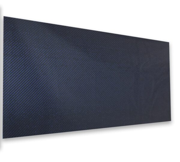 12x36x3/32 Blue 2x2 Twill Carbon Fiber with Kevlar Hybrid Fiberglass Plate Board Sheet Panel Glossy One Side 