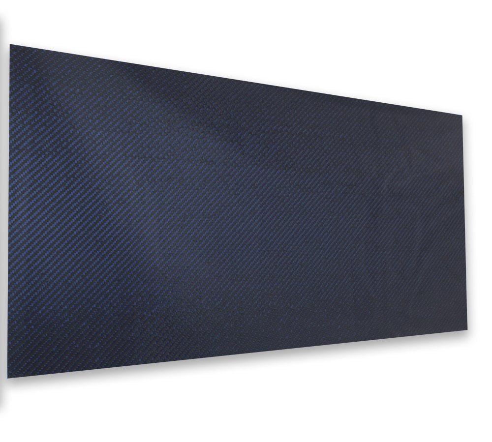 Carbon Fiber / Blue Kevlar Veneer Sheet 2×2 Twill - Composite Envisions