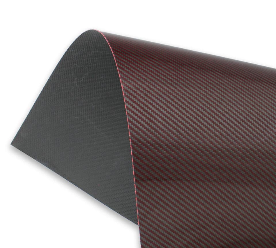 Carbon Fiber / Red Kevlar Veneer Sheet 2×2 Twill - Composite Envisions