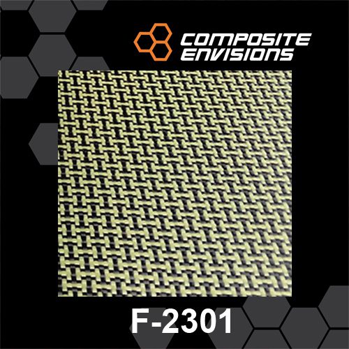 Carbon Fiber/Yellow Kevlar Fabric Dogbone (I/H) Weave 3k 5.96oz