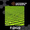 Carbon Fiber/Lime Green Dyed Fiberglass Fabric 2x2 Twill 3k 12.53oz/425gsm Version 2 Softer-Sample (4"x4")