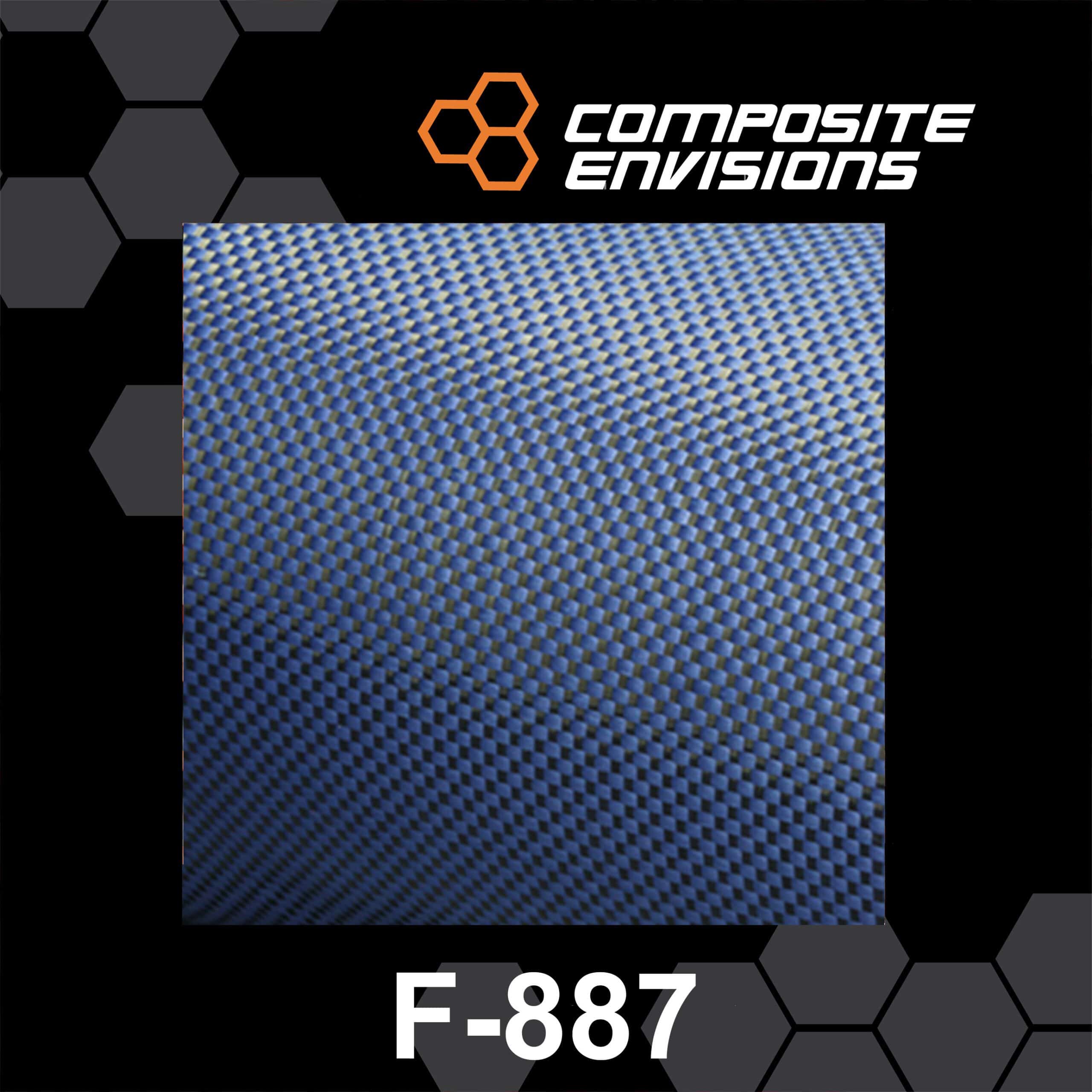 Carbon Fiber/Blue Kevlar Fabric 2x2 Twill 3k/1500D 50/127cm 5.5oz/186gsm 13epi 3k Carbon 14ppi 1500D Blue Kevlar 50 x 36 