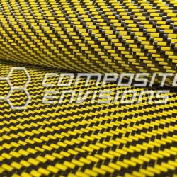 Carbon Fiber/Yellow Dyed Fiberglass Fabric 2×2 Twill 3k 50″/127cm 12 ...