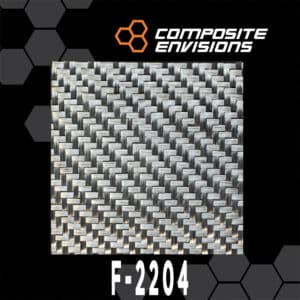 Silver Aluminized Carbon Fiber Fabric 2x2 Twill 3k 6oz/203gsm Toray T300-Sample (4"x4")