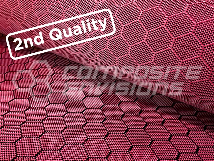 2nd Quality Carbon Fiber/Red Aramid Hybrid Fabric Honeycomb 3k 50