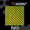 Carbon Fiber/Yellow Dyed Fiberglass Fabric 2x2 Twill 50in 3k/825yield 12.53oz/425gsm V2 Softer-Sample (4"x4")