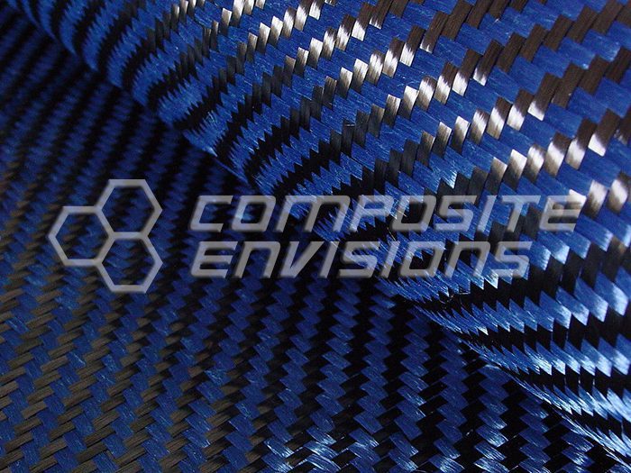 Carbon Fiber/Blue Kevlar Fabric 2×2 Twill 3k 50″/127cm 5.5oz/186gsm -  Composite Envisions