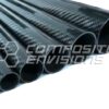 Roll Wrapped Carbon Fiber Tube 2x2 Twill Weave Gloss Finish 1m