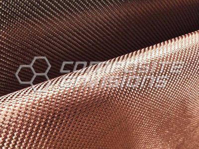 Copper Metalized Carbon Fiber Fabric 2x2 Twill 3k 50"/127cm 6oz/203gsm Toray T300