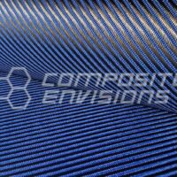 Carbon Fiber/Blue Kevlar Fabric 4x4 Twill 3k 50"/127cm 7.6oz/257gsm