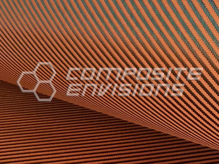 Carbon Fiber/Orange Kevlar Fabric 4×4 Twill 3k 50″/127cm 7.6oz/257gsm - Composite  Envisions