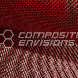 Carbon Fiber/Red Kevlar Fabric 2x2 DUAL Twill 3k 50"/127cm 6.5oz/220gsm