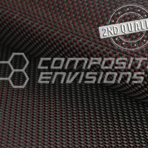 2nd Quality Red Reflections Carbon Fiber Fabric Plain Weave 3k 50"/127cm 5.7oz/193gsm