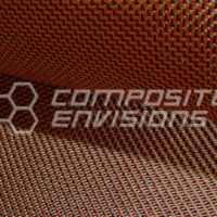 Carbon Fiber/Orange Kevlar Fabric 2x2 DUAL Twill 3k 50"/127cm 6.5oz/220gsm