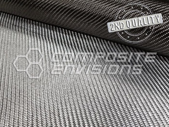 2nd Quality Silver Aluminized Carbon Fiber Fabric 2x2 Twill 3k 50"/127cm 6oz/203gsm Toray T300