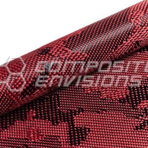 Camouflage Carbon Fiber/Red Aramid Hybrid 3k/1500d 50"/127cm 6oz/203gsm