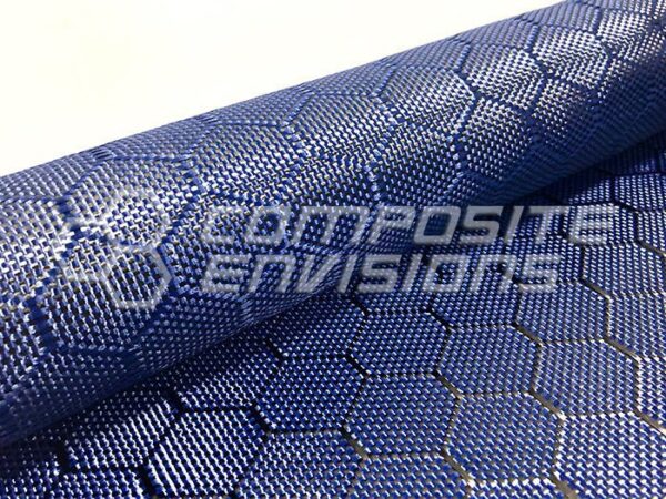 Carbon Fiber/Blue Aramid Hybrid Fabric Honeycomb 3k 50"/127cm 6.49oz/220gsm-Sample
