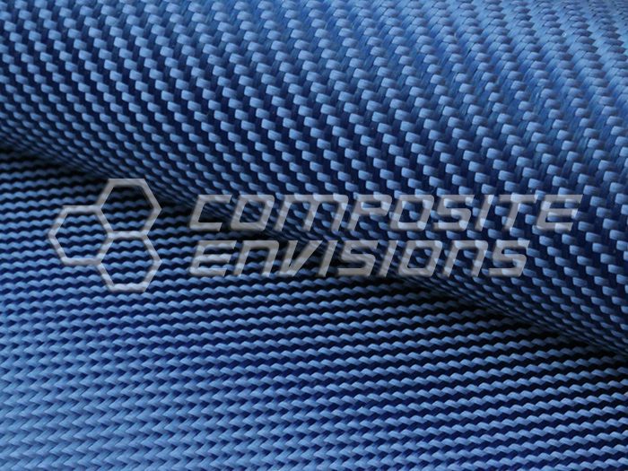 Blue Kevlar Fabric 2x2 Twill Weave 1500d 50"/127cm 6.2oz/210gsm
