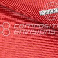 2nd Quality Red Kevlar Fabric 2x2 Twill Weave 1500d 50"/127cm 6.2oz/210gsm