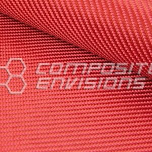 Red Kevlar Fabric 2x2 Twill Weave 1500d 50"/127cm 6.2oz/210gsm
