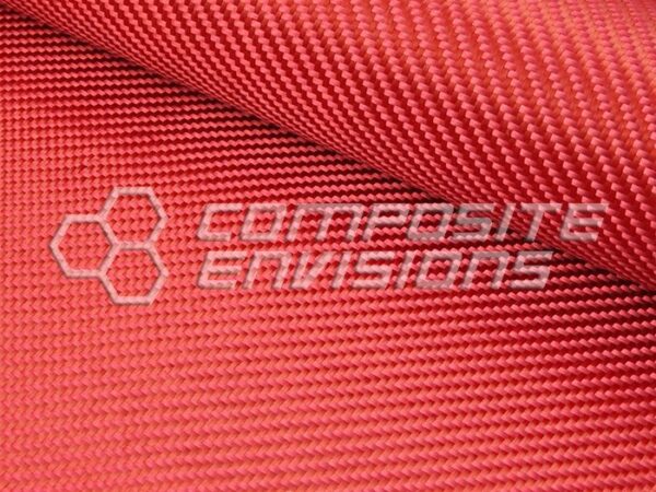 Red Kevlar Fabric 2x2 Twill Weave 1500d 50"/127cm 6.2oz/210gsm-Sample