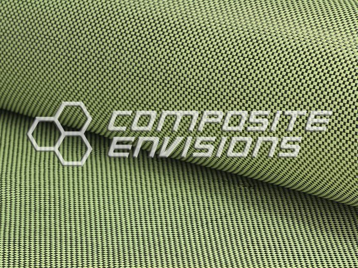 Carbon Fiber/Yellow Kevlar Fabric Plain Weave 3k 50"/127cm 5.5oz/186gsm
