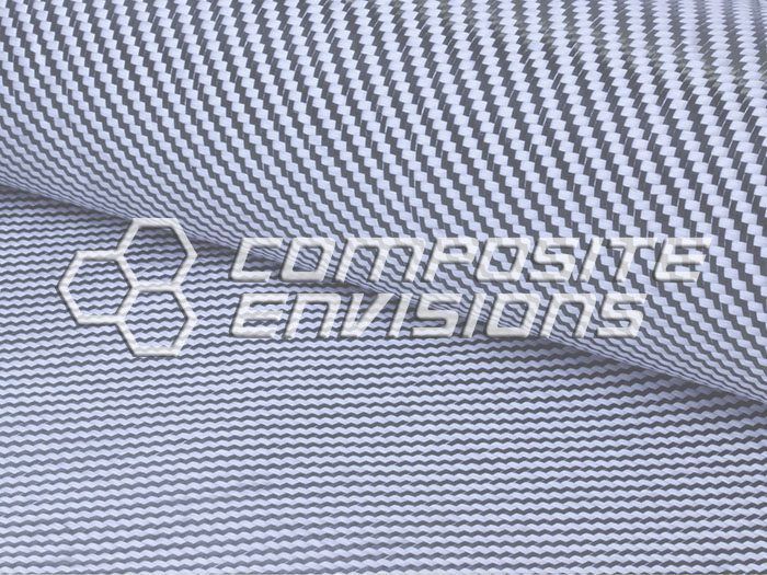 Carbon Fiber/Blue Kevlar Fabric 2x2 Twill 3k 50/127cm 5.5oz/186gsm