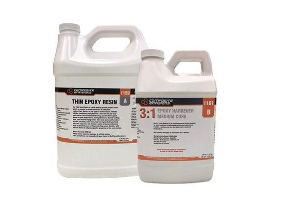 THIN- 3:1 Two Part Thin Epoxy Resin System - Kit Size 1.33 Gallons