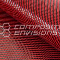 Carbon Fiber/Red Kevlar Fabric 2x2 Twill 3k 50"/127cm 5.5oz/186gsm