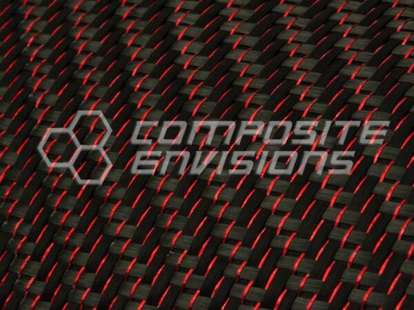 Red Reflections Carbon Fiber Fabric 2x2 Twill 3k 50"/127cm 5.9oz/200gsm