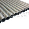 Roll Wrapped Carbon Fiber Tube Silver Aluminized Twill Weave Gloss Finish - 48" long