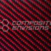 Carbon Fiber Red Kevlar Veneer Panel .012"/.3mm 2x2 twill - EPOXY