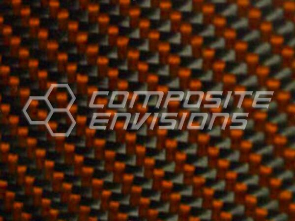 Carbon Fiber Orange Kevlar Veneer Panel .012"/.3mm 2x2 twill - EPOXY